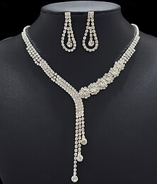 economico -I monili nuziali 1 Lega Orecchini Collane Per donna Moda Lusso Romantico Fantasia Di forma geometrica Parure di gioielli Per Feste Abiti da sera per feste