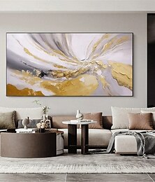 お買い得  -大きな手描きの金ピンクの抽象的な油絵、カラフルな油絵、手作りの抽象的な壁画、リビングルームの壁の装飾のためのモダンなオフィスアートワーク