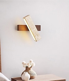 billiga -wabi-sabi modern trä vägglampa med led strip vägglampa för sovrum, vardagsrum, trappa, korridor 110-240v