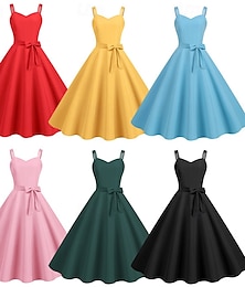 preiswerte -Retro Vintage 1950er Kleid Swing-Kleid Damen Karneval Maskerade Alltagskleidung Junggesellinnenabschiedsparty Erwachsene Kleid Abschlussballkleider