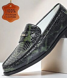 abordables -mocassins de luxe en cuir véritable pour hommes – chaussures habillées à enfiler à motif serpent pour tenues formelles et professionnelles