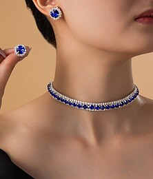 economico -I monili nuziali 1 Lega Orecchini Collane Per donna Moda Romantico Fantasia Gioia Di forma geometrica Parure di gioielli Per Abiti da sera per feste