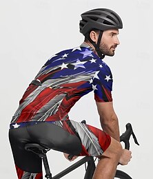 economico -Per uomo Maglia da ciclismo Manica corta Bicicletta Maglietta Maglietta / Maglia con 3 tasche posteriori Ciclismo da montagna Traspirante Asciugatura rapida Design anatomico Ad alta capillarità Rosso