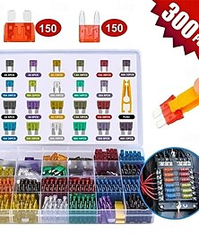 Недорогие -300 шт. набор предохранителей для автомобилей, грузовиков, автомобилей, средних и малых предохранителей, смешанный предохранитель для мотоциклов с коробкой инструментов