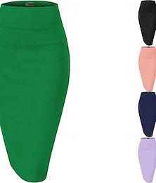 levne -Retro 50. léta Rockabilly Dlouhá délka Tužková sukně Pevná barva Dámské Plesová maškaráda Ležérní Denní nošení Čajový dýchánek Dospělé Sukně