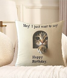 economico -Copripiumini decorativi per compleanno 1PC cotone morbido quadrato per cuscino da divano copertura cuscino per camera da letto soggiorno