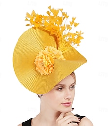 economico -berretto Poliestere Cappello Fedora Corsa di cavalli Elegante Vintage Con Fantasia floreale Copricapo Copricapo