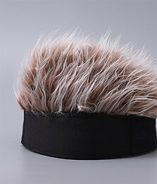 abordables -Homme Chapeau à visière avec perruques à pointes Visière en cheveux synthétiques Perruque Homme Chapeau de Soleil Perruque Chapeau Perruque de golf avec chapeau Noir Café 100% Coton Sexy Mode
