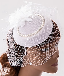 abordables -Coiffe tulle mariage élégante vintage avec pièce en tulle coiffe fascinateurs Derby robe de jour de course 2025