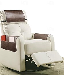 abordables -3 piezas de protector de reposacabezas reclinable, funda de cuero sintético para reposacabezas de sillón reclinable, fundas para brazos de sillón reclinable, funda para reposacabezas reclinable con