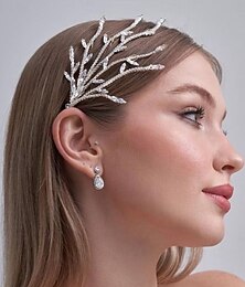 cheap -Headdress Rhinestone Wedding Elegant Vintage With Crystals Headpiece Headwear