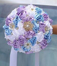 economico -Fiori da polso da sposa bouquet matrimonio  evento  festa PVC (polivinilcloruro) stile floreale
