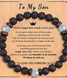 economico -Regali per uomini bracciale per uomini con perline regali artigianali di sobrietà per il figlio gioielli in pietra naturale per compleanno San Valentino calze da regalo regalo di Natale