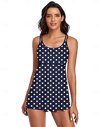 billige -Dame Badetøy Tankini Badedrakt Sexy Vakker Polkadotter Ermeløs Badedrakter