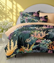economico -set copripiumino modello piante tropicali set morbido set biancheria da letto in cotone di lusso in 3 pezzi set decorazioni per la casa regalo twin completo king size copripiumino queen size