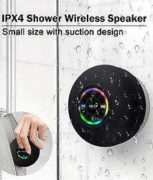abordables -Altavoz inalámbrico portátil a prueba de agua ipx4 con ventosa recargable por USB para fiestas, baños, viajes, hogar y exteriores (las ventosas deben estar sobre una superficie lisa para usarlas)