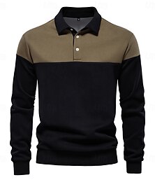 abordables -Hombre Sudadera tipo polo Amarillo Verde Ejército Rojo Azul Piscina Verde Trébol Diseño Bloque de color Casual Diario Deportes Casual Primavera & Otoño Ropa Sudaderas con capucha Sudaderas Manga Larga