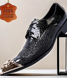 abordables -chaussures habillées en cuir noir à motif serpent de qualité supérieure pour hommes avec bout en forme de tête de lion en or rose - chaussures formelles élégantes pour les occasions spéciales