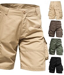 ieftine -Bărbați Pantaloni Scurți Cargo Pantaloni Scurți Bermude Pantaloni scurți casual Multi Buzunare Simplu Respirabil Fără călcat Lungimea genunchiului În aer liber Zilnic Alergat Sport Modă Sötét khaki