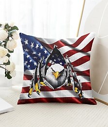 abordables -Housse de coussin décoratif vintage drapeau américain 1PC Douce housse de coussin carrée pour canapé housse de coussin pour chambre salon canapé chaise 4 juillet Jour de l'Indépendance