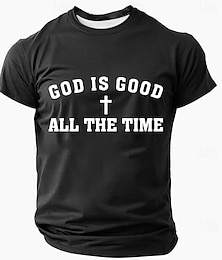baratos -Páscoa Homens Jesus cristão Camiseta Manga Curta Camiseta Impressão 3D Gola Redonda Camisa Designer Casual Festa Feriado Preto Azul Verde Verão Primavera Roupa S M L XL XXL XXXL