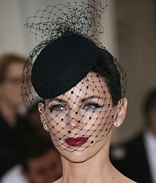 economico -Copricapo Tulle Fedora Cappello Matrimonio Elegante Vintage Con Cappello di Tulle Headwear Fascinators Race Day Dress