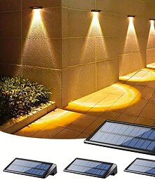 ieftine -2/4 buc. lumini solare pentru gard cu led - lumini de perete impermeabile IP65 pentru exterior pentru stâlp de gard, punte, balustradă, treaptă de piscină, grădină, iluminat de curte alb cald