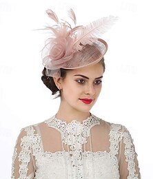 economico -cappello fascinators cappello da festa del tè per donna kentucky derby matrimonio fiore cocktail maglia piume copricapo
