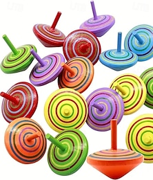 olcso -10db színes, nem mérgező fából készült forgólap - sima felületű, kézzel készített fajáték óvodásoknak - parti táskatöltők party ajándékok halloween karácsonyi ajándékok
