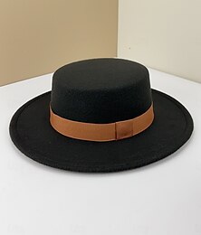 olcso -Kalapok poliészter fedora kalap esküvő elegáns vintage szalaggal kötött fejdísz fejdísz kalapok versenynapi ruha