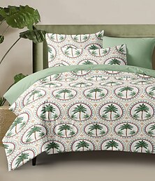 billige -Palme Duvet Cover Full Size Sengetøysett Sengesett Dynecover Mykt Lett Komfortercover med 2 Putetrekk Sommer Vår