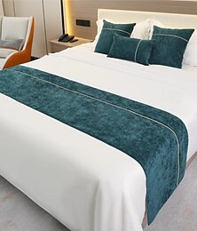 billige -Sengeløper sengeskjerf fløyel dekorativt sengeskjerf hjem hotell sengetepper skjerf beskyttelse moderne ensfarget sengeløper foten av sengen hjemme soverom sengeteppe dekorasjon