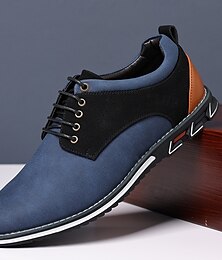 preiswerte -Freizeit-Oxford-Schuhe für Herren, blaue und schwarze Schnür-Sneaker mit Wildlederakzenten, stilvolles Schuhwerk für Business, Hochzeiten und den Alltag