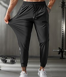 voordelige -Voor heren Atletische broek GYM-broek Hardloopbroeken Opleiding Sportief Dagelijks Hoge rek Comfortabel Ademend Zak Elastische taille Trekkoord Effen Volledige lengte Sport Casual Sportkleding Zwart
