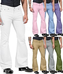 olcso -Retró 1970-es évek Nadrág Bell Bottom Pants Bő nadrág Hippi Diszkó Tömör szín Jelmez Férfi Mindszentek napja Farsang Parti Hétköznapi Pride Parade Felnőttek Minden évszak