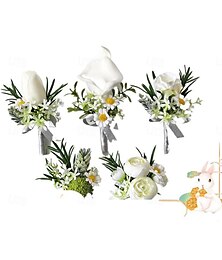 economico -Fiori da polso da matrimonio Bottone da fiori Matrimonio  Evento  Tessuti da festa Stile fiori