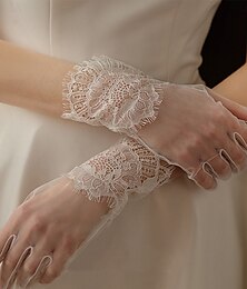 abordables -Dentelle Longueur Poignet Gant Elégant / Style classique Avec Couleur Pure Gants de Mariage / Fête