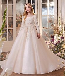 economico -Abito da damigella d'onore bambina Da ragazza Abito formale Abito per la prima comunione Abiti da sposa Vestito da festa Formale Matrimonio Feste Da principessa Dolce Natale Carnevale Increspato