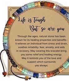 abordables -bracelets cadeaux inspirants pour femmes bracelets en pierres naturelles de guérison - cadeaux de prompt rétablissement pour femmes meilleures amies sœurs filles - la vie est dure mais vous l'êtes