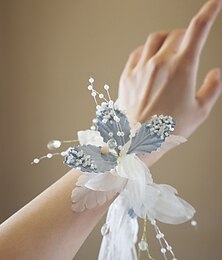 voordelige -Bruiloft pols bloemen Pols Corsage Bruiloft / Evenement / Feest Stoffen Bloemenstijl