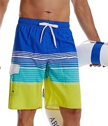 voordelige -Voor heren Boardshorts Zwemshorts Lange zwembroeken met Mesh-voering Elastische taille Gradiëntstrepen Comfort Sneldrogend Korte Feestdagen Strand Weekend Modieus Casual Geel blauw Micro-elastisch