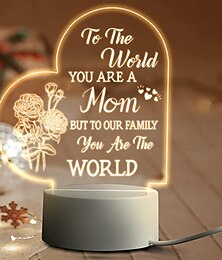 economico -Regali di Natale per la mamma lampada notturna incisa per mamma - regalo perfetto da figlia o figlio per la festa della mamma Natale San Valentino - lampada LED alimentata USB con testo chiaro e