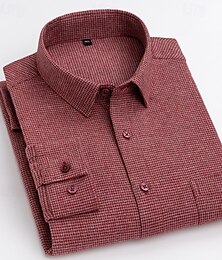 economico -Per uomo Camicia Camicie Camicia con bottoni Liscio Matrimonio Feste Rosso Blu reale Blu Azzurro cielo Manica lunga Bavero Primavera Autunno Abbigliamento Tasca frontale