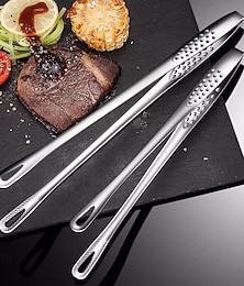 Χαμηλού Κόστους -304 λαβίδες για ψησταριά yakitori από ανοξείδωτο ατσάλι - ιαπωνικό bbq περιστρεφόμενο κλιπ κλειδαριάς για κάρβουνα, φωτιά  & teppanyaki | αντιολισθητικά δόντια + ανθεκτική στη θερμότητα λαβή σιλικόνης