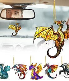 お買い得  -スターファイア ドラゴン シリーズ アート アクリル ペンダント - 車のペンダント装飾