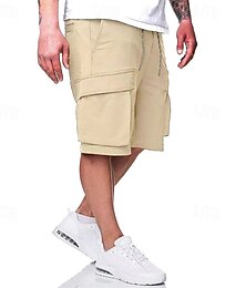 ieftine -Bărbați Pantaloni Scurți Cargo Pantaloni Scurți Pantaloni scurți de vară Cordon Talie elastică Multi Buzunare Simplu Confort Purtabil Lungimea genunchiului În aer liber sportiv Zilnic Modă Casual