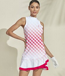 abordables -Femme robe de golf Rose clair Noir Vert Sans Manches Robes Vêtements de golf pour femmes, tenues, vêtements