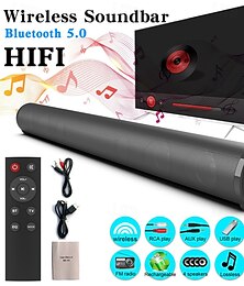 economico -Soundbar surround per la casa compatibile con altoparlanti Bluetooth da 20 W, goditi un audio di qualità cinematografica per la tua TV o PC