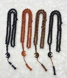 お買い得  -トゥルシー ジャパ マーラ 祈りのビーズ 99 ビーズ ネックレス ブレスレット ドバイ イスラム教 アラビア イスラム教徒 ラマダン 大人用 ユニセックス アクセサリー