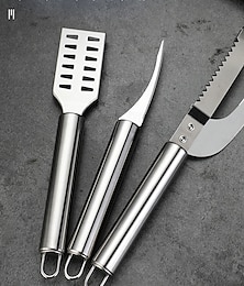 お買い得  -ステンレス製エビの背わた取り器 1個/3個 &魚のスケーラー - バーベキュー用の 2 in 1 屋外シーフード洗浄ツール